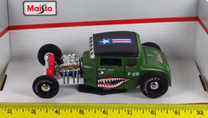 Maisto All Stars 1929 Ford 29 Model A Military F-29 Green Rat Rod Adios 1:24 - Picture 1 of 10