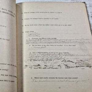 1902 Observations & Exercises on the Weather Antique Vtg Book School Handwritten - Picture 1 of 13