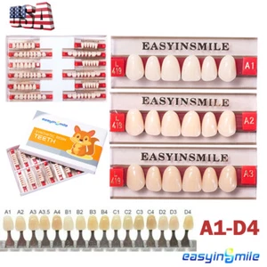 Set 3/8/16 Denti in resina acrilica dentale Denti protesi intera superiori inferiori A1/A2/A3 - Foto 1 di 19