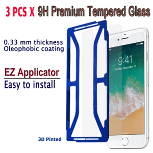 3pcs x Tempered Glass Screen protector with EZ Applicator for iPhone 8Plus i8PG3 - Picture 1 of 5