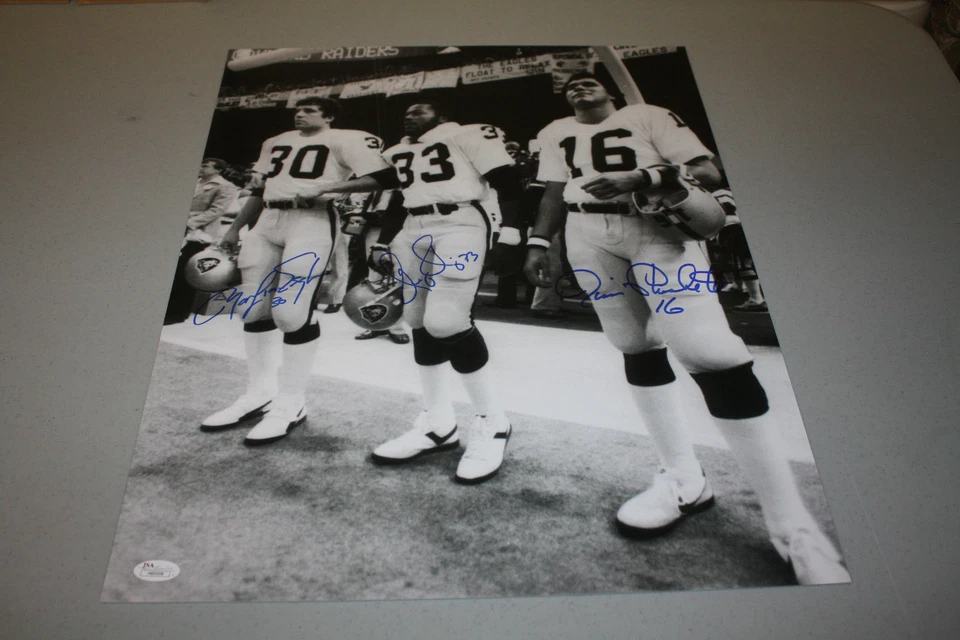 OAKLAND RAIDERS JIM PLUNKETT, KING, VAN EEGHEN SIGNED 16X20  PHOTO SBXV JSA! - Image 1 of 1