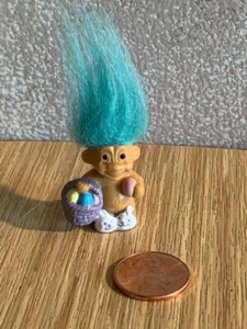 EASTER mini 1" TROLL aqua hair BUNNY Slippers eggs basket tail RUSS Sticker - Picture 1 of 3