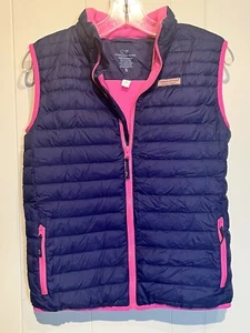 Girls Vineyard Vines Royal Blue Puffer Vest w/ Pink Lining Size XL (18) - Picture 1 of 6