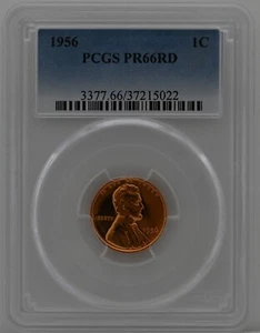 ONE OF PR66RD 1956 RED WHEAT LINCOLN PENNY PCGS GRADED PROOF P-MINT EXACT COIN - Picture 1 of 6