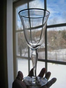 WEST VIRGINIA GLASS SPECIALTY WATER GOBLET~GLASS~4 PLATINUM BANDS~EXC - Picture 1 of 4