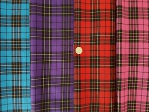 Top Qualität Polyviskose Köper Weihnachten Funkeln Tartan Karo Stoff/Material - Bild 1 von 9