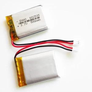 2 x 3.7V 500mAh Lipo Rechargea Battery JST 2.0mm 2pin For GPS camera DVD 602535 - Picture 1 of 6