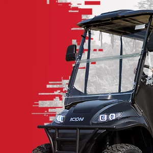 DoubleTake Tinted Acrylic Windshield for ICON / Advanced EV Model 1 Golf Carts - Picture 1 of 3