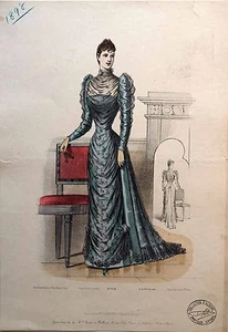 Gravure Ancienne - Tissus Maison Labbey n°1716 - F. Albert Amateur d'Epinal 1891 - Picture 1 of 1
