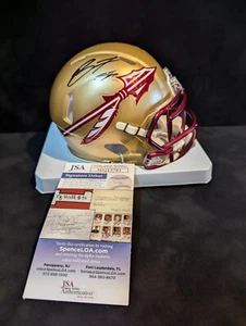 FLORIDA STATE SEMINOLES BRADEN FISKE AUTOGRAPHED SIGNED SPEED MINI HELMET JSA - Picture 1 of 3