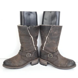 Cat Boots Womens UK 7 EUR 40 Brown Anna Leather Heel Buckle Ladies Pull On - Picture 1 of 20