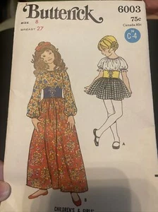 Butterick Sewing Pattern Dress 8 Child New Uncut 6003 Vintage - Picture 1 of 6