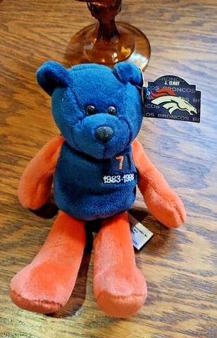 Denver Broncos John Elway Blue Bear Beanie 1998 Plush Limited Treasures Edition Cover