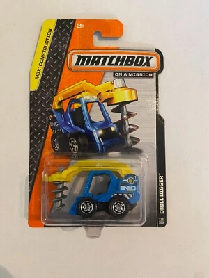 2013 MATCHBOX MBX CONSTRUCTION - DRILL DIGGER BLUE AND YELLOW - 112/120 - Image 1 of 3