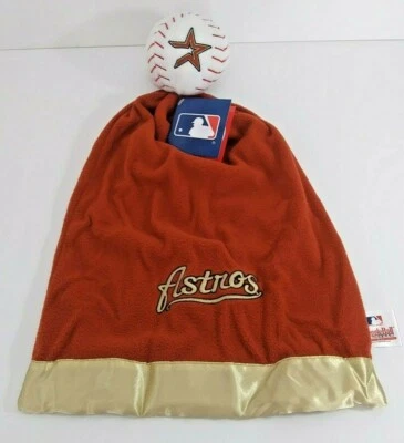MLB Houston Astros Acurrucarse Pelota Felpa Béisbol Vellón Lovey Manta de Seguridad Foto 1 de 4