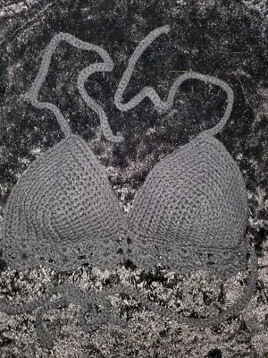 NEW Crochet Bikini Top black Color S/M - Image 1 of 2