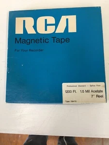 USED RCA MAGNETIC TAPE 7” Reel 1200’ Standard Tape Open Pack - Picture 1 of 3