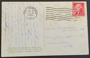 Fort Lauderdale, Florida Post Card - mailed June 18, 1956 to Danville, IL - FL - Picture 1 of 2