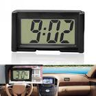 Mini LCD Screen Digital Clock Self-Adhesive Interior Car Auto Desk Dashboard 
