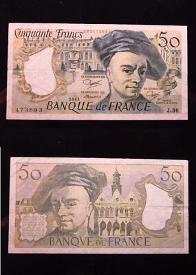France 50 Francs 1984 P152 h3693 Banque Francaise Banknote Money - Image 1 of 3