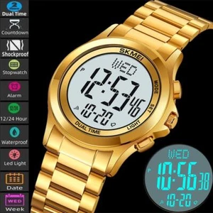 Orologio Sportivo Digitale Acciaio Inox Multicolore Tondo Moderno Classico Impermeabile - Foto 1 di 28