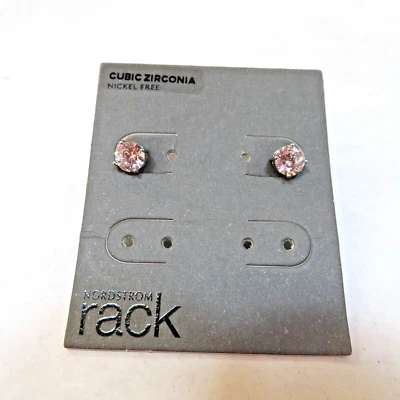 Nordstrom Cubic Zirconia Sud Earrings Silver Tone Large Gem NWT - Image 1 of 3