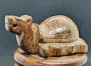 Antigua Escultura Tortuga de Viejo Jade Meteorito Magnético Cultura Hongshan - Imagen 1 de 8