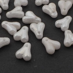 Lot (24) vintage Czech pearl lustre glass pendant beads 10mm - Picture 1 of 2