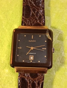 Rado Calendar Tank Automatic Watch Running Perfect. Crack On Crystal - Picture 1 of 17