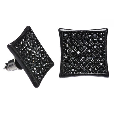 Aretes cuadrados de hip hop para hombre XL 18 mm TE 519 BK Foto 1 de 3