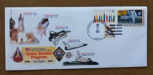 Space Shuttle Program ATLANTIS STS-135 COLOMBIA Discovery 2 Stamped ENVELOPE - Picture 1 of 8