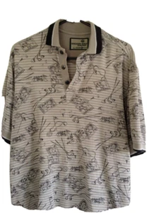 Dockers Golf Khakiware Men’s Tan and Black Graphic Polo Shirt 100% Cotton S - Picture 1 of 4