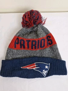 NFL New England Patriots Wintermütze mehrfarbig Strick Bommel - Bild 1 von 7