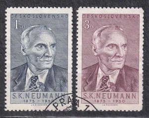 CZECHOSLOVAKIA 1950 SC#414/15 USED pair, 75th birthday S.K. Neumann, poet. - Bild 1 von 1