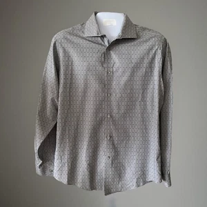 Camicia elegante uomo Calvin Klein slim fit cotone sottile a quadri grigio 16,5 34/35 - Foto 1 di 5