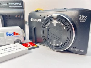 Canon PowerShot SX280 HS 12.1MP Digital Camera GPS Wi-Fi Full HD Black B439 - Picture 1 of 17