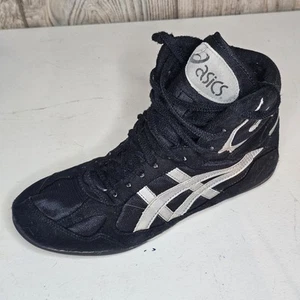 Vtg Asics Split Second Wrestling Shoe Mens 7.5 Black Silver JN602 SINGLE L SHOE - Picture 1 of 6