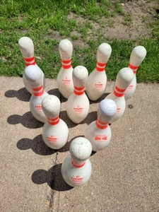 Set of 10 Vintage Bowling Pins Brunswick Max Vultex II USBC Plastic Coated - Picture 1 of 9
