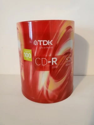 "TDK" Pack of 100 CD-R SEALED/Brand NEW, (52x) (80 Min.), Blank CDR's - Image 1 of 3