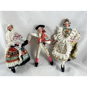 Roldan Dolls Matador with 2 Lady Dolls Dancers 3 Lot Made in Spain Tags Vintage - Picture 1 of 8
