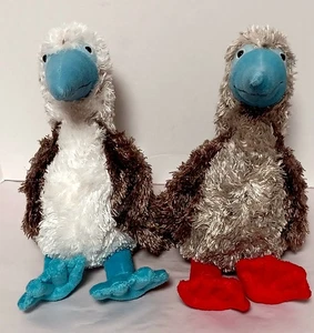 Blue Footed and Red Footed Booby Bird Plush by Gund Vintage Pair - Picture 1 of 6