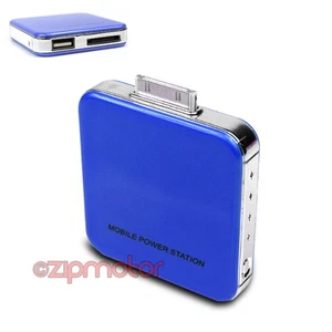 2200MAH PORTABLE EXTERNAL BLUE BATTERY CHARGER USB IPHONE 4S 4 3GS IPOD NANO - Photo 1 sur 1