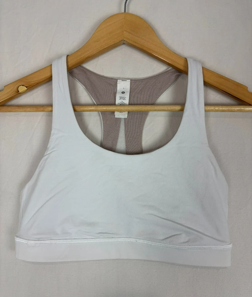 Lululemon Womens Invigorate Sports Bra White Size 6 Nylon Racerback Activewear - image 1 of 4