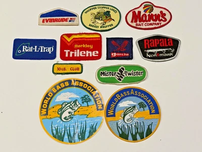 Винтажные рыболовные нашивки Rat-L-Trap Evinrude, Garcia, Rapala, Whopper Stopper и т. д. - Изображение 1 из 4