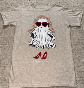 Simply Southern  Ghost Heart Sunglasses T-Shirt  Tan Graphic New Youth Small - Picture 1 of 5