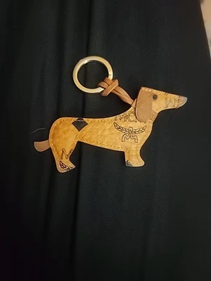 MCM Brown Leather Puppy Dog Key Chain Purse Charm Dacshund Brown - Image 1 of 4