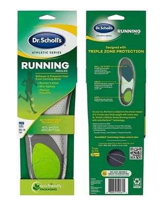 Plantillas para correr Dr. Scholl's absorción de impactos superior para hombre talla 101/2-14 1 par Foto 1 de 4