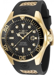 Reloj Invicta 47mm Pro Diver esfera negra fibra de carbono tono dorado estuche SS NUEVO - Imagen 1 de 1