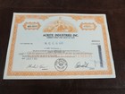 Vintage Acrite Industries Inc New York Stock Certificate