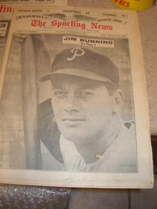 September 1965 The Sporting News - Jim Bunning Philadelphia Phillies HOF Pitcher - Picture 1 of 1